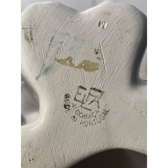 Vintage ELPA Alcobaca Portugal White Ceramic Cat Blue Glass Eyes - Picture 3 of 14